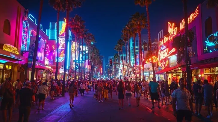 捷克布拉格夜景霓虹灯光